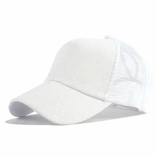 Elegant Glitter Sequins Ponytail Baseball Cap for Messy Buns