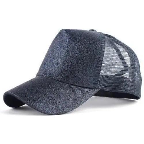 Elegant Glitter Sequins Ponytail Baseball Cap for Messy Buns