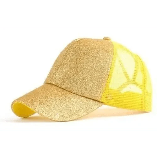 Elegant Glitter Sequins Ponytail Baseball Cap for Messy Buns