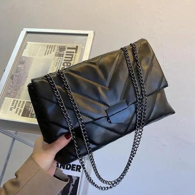 Women's Quilted Crossbody Bag, Elegant PU Leather Shoulder Handbag