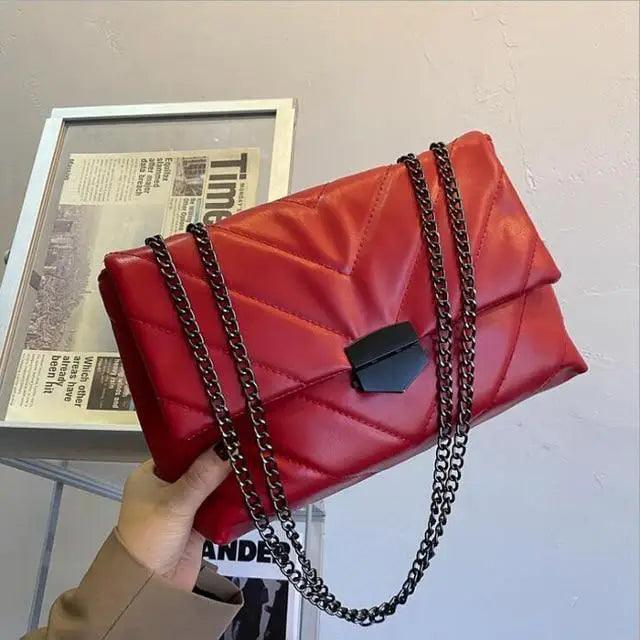 Women's Quilted Crossbody Bag, Elegant PU Leather Shoulder Handbag
