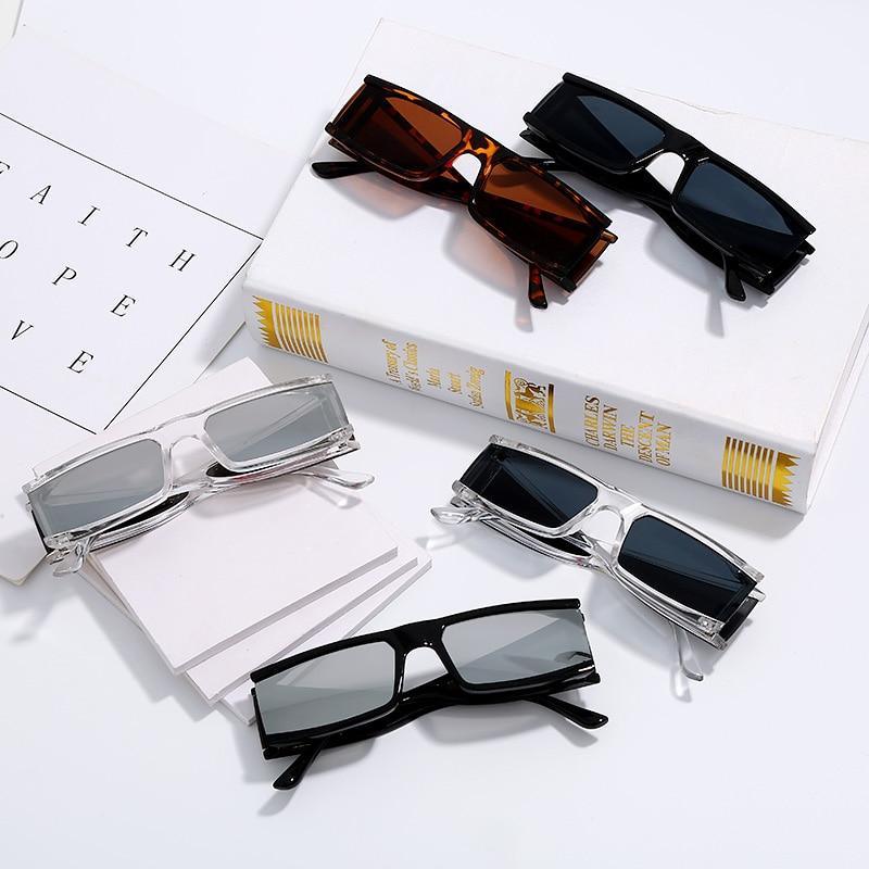 90s Retro Rectangle Sunglasses - Small Frame Elegant Shades