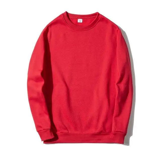 Solid Fleece Pullover Sweatshirt Autumn Winter Casual Tops