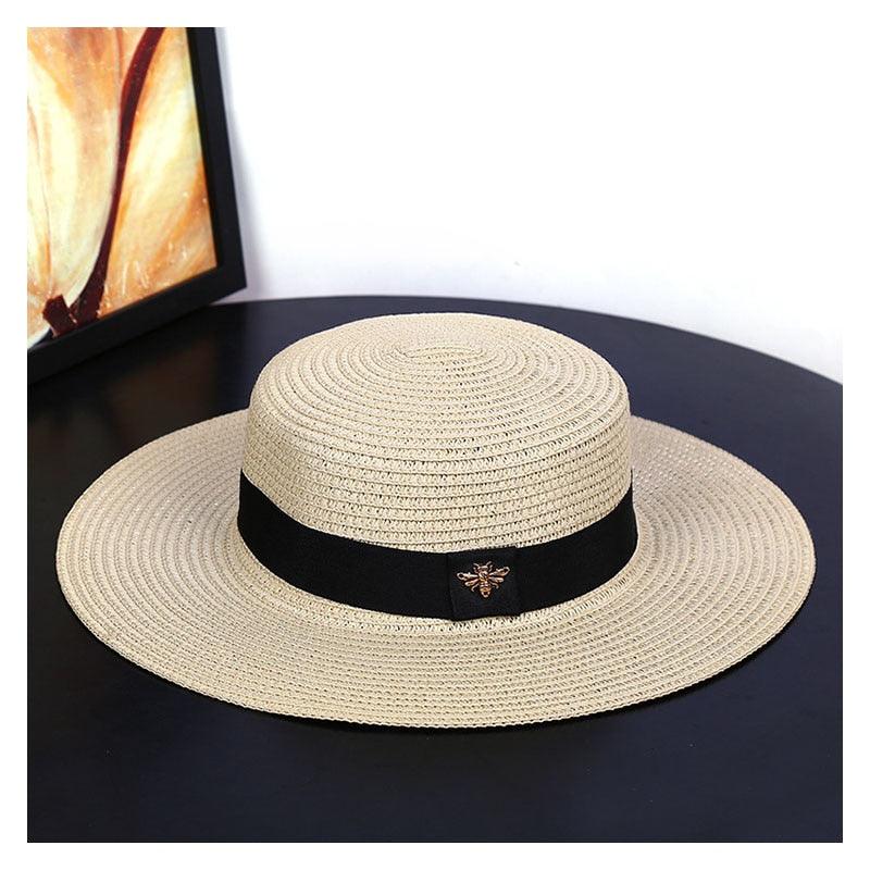 Wide Brim Straw Sun Hat for Women - UV Protection Beach Hat