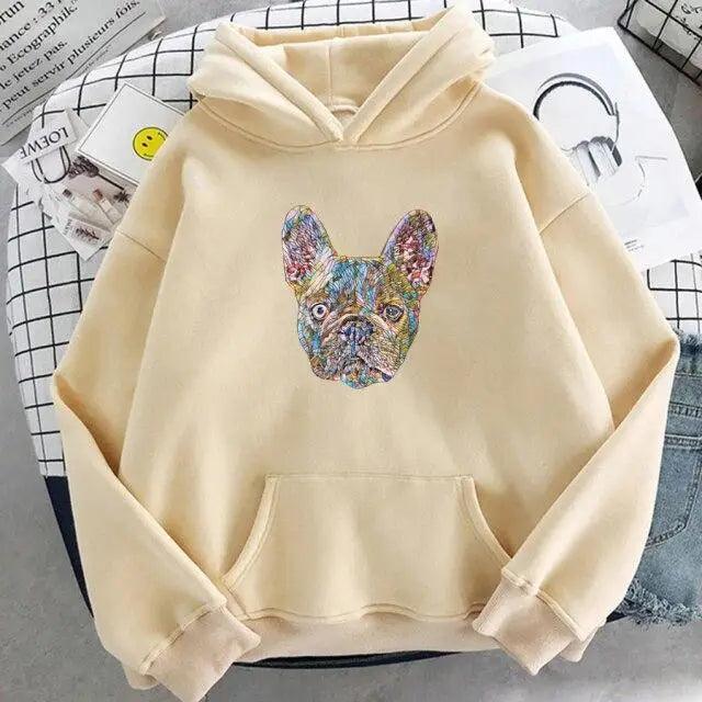 Oversized French Bulldog Graphic Hoodie Unisex Streetwear