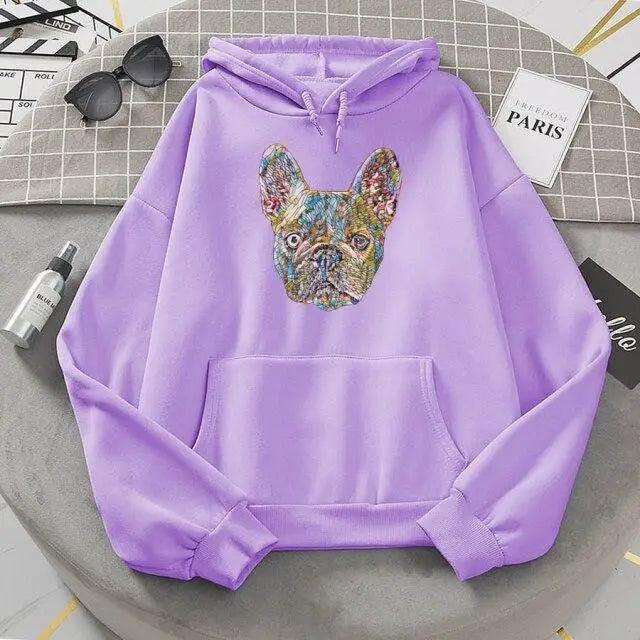 Oversized French Bulldog Graphic Hoodie Unisex Streetwear