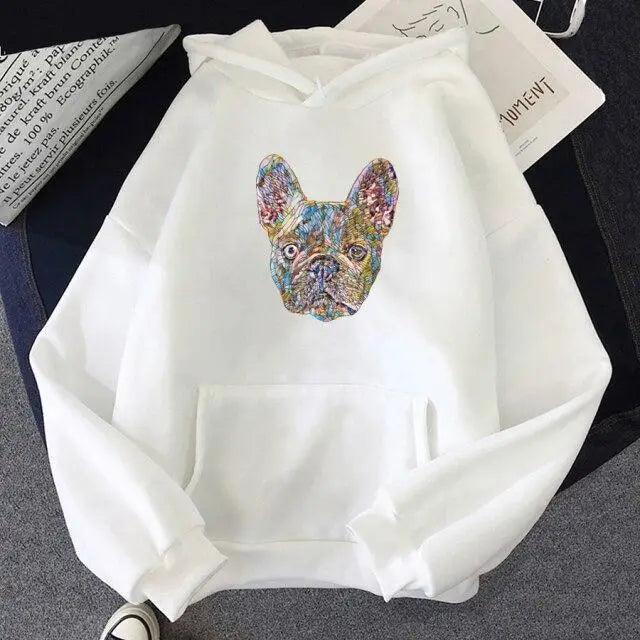 Oversized French Bulldog Graphic Hoodie Unisex Streetwear