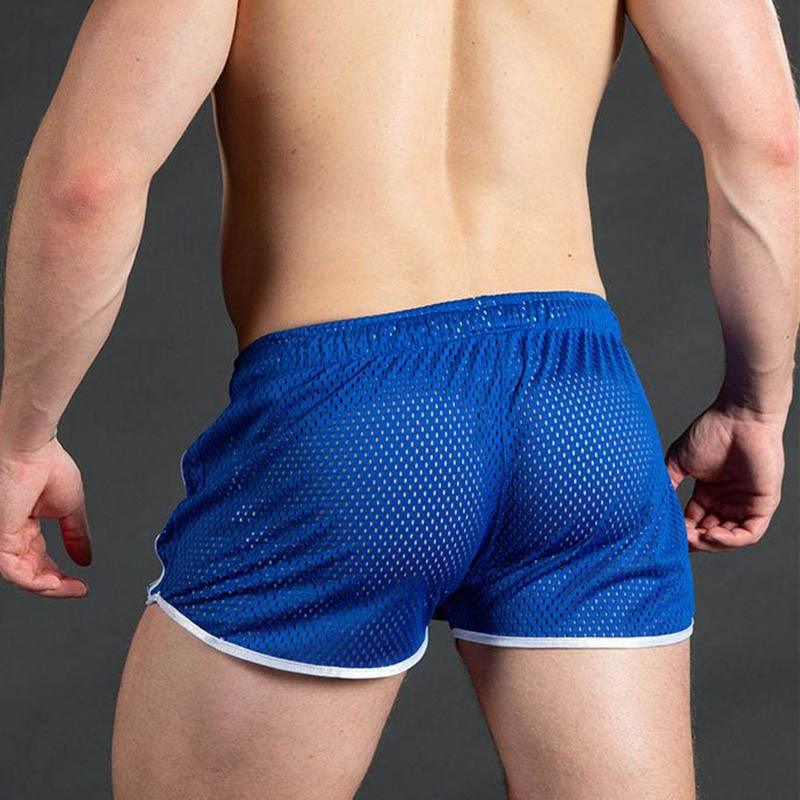 Men's Ice Silk Mesh Running Shorts Breathable Gym Workout Shorts