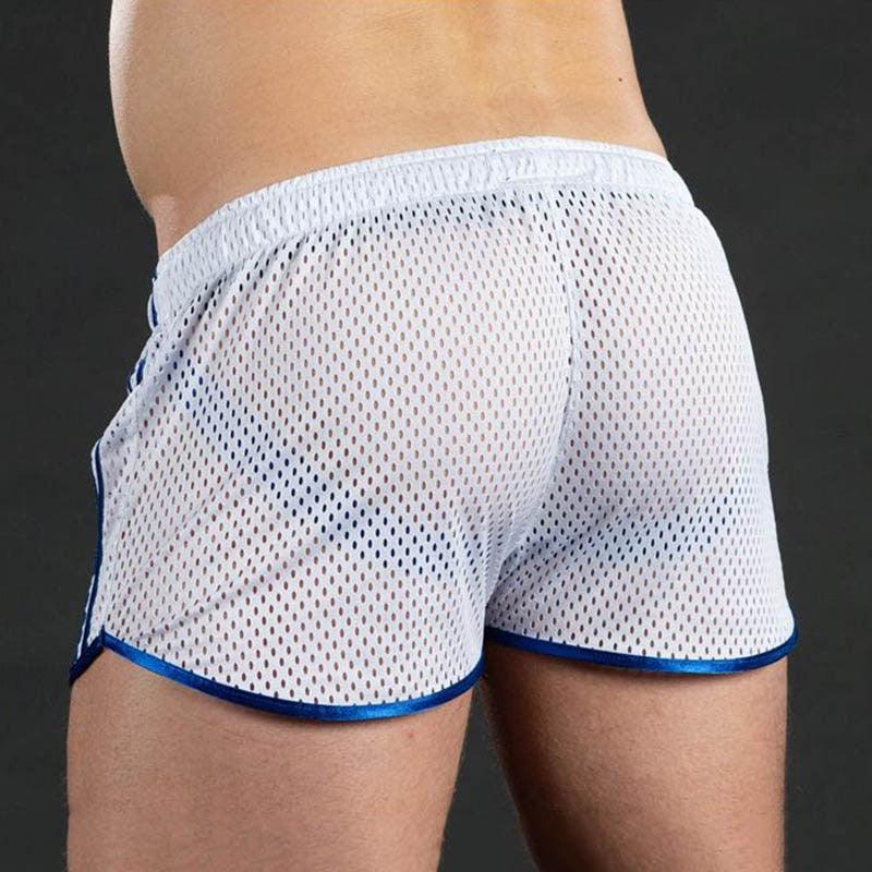 Men's Ice Silk Mesh Running Shorts Breathable Gym Workout Shorts
