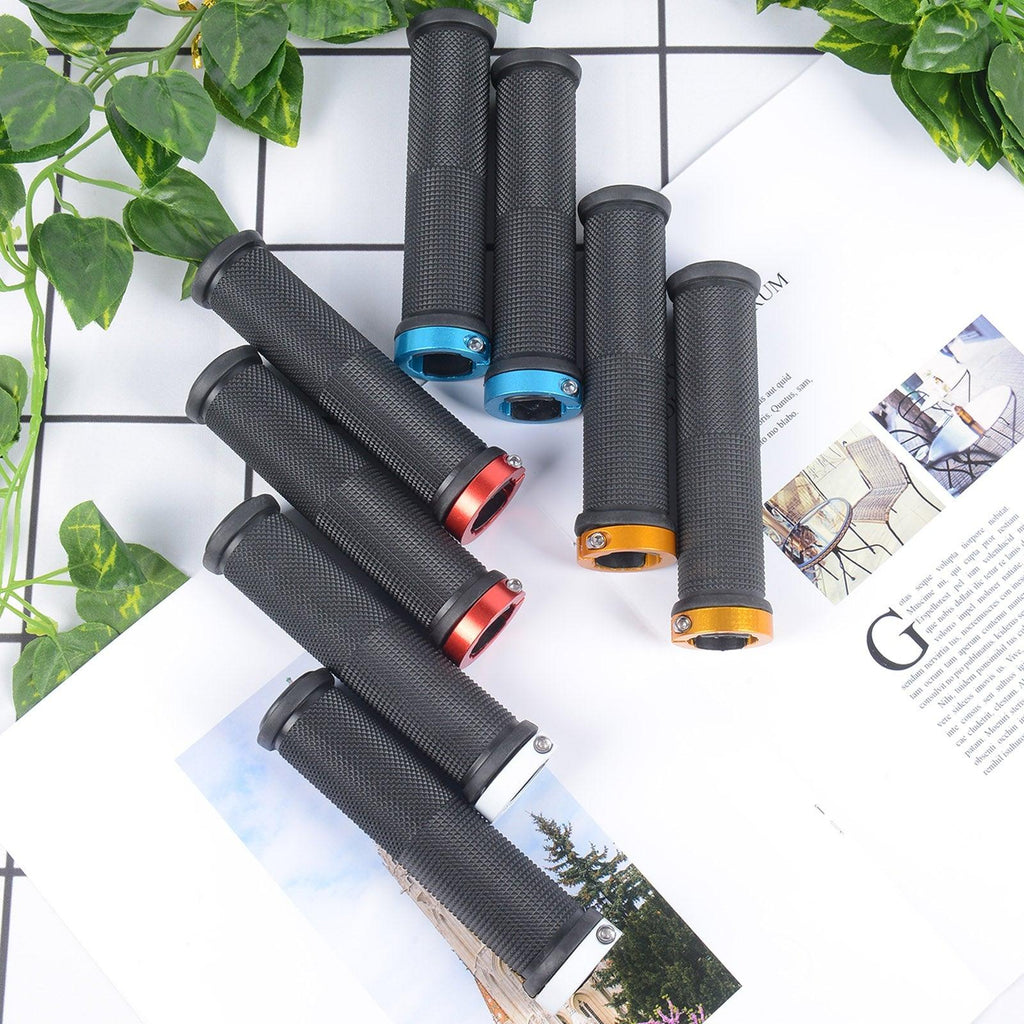 Shockproof Rubber Mountain Bike Grips with Dual Lock-On Rings