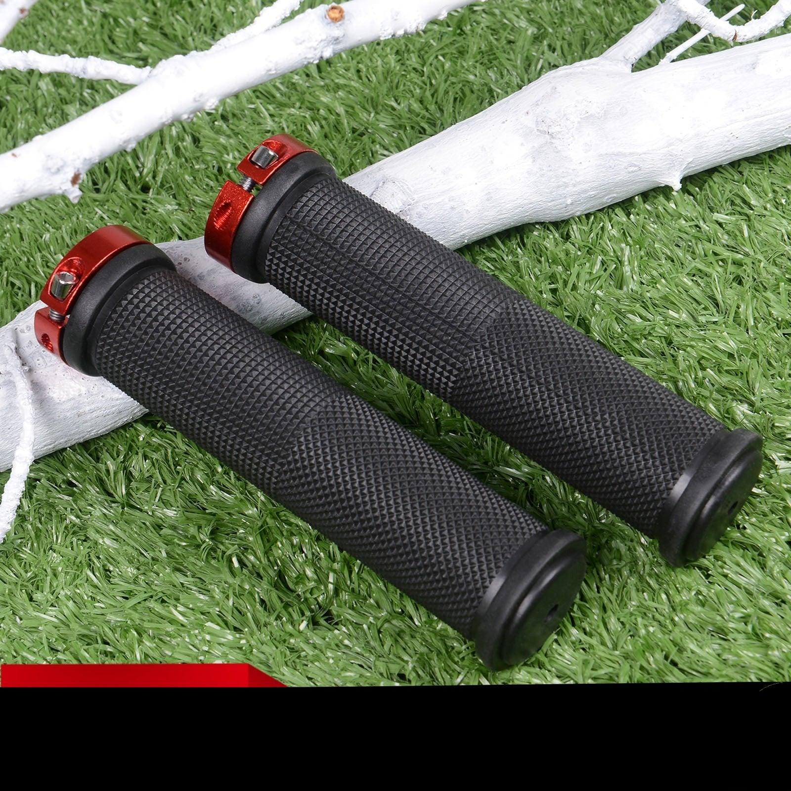 Shockproof Rubber Mountain Bike Grips with Dual Lock-On Rings