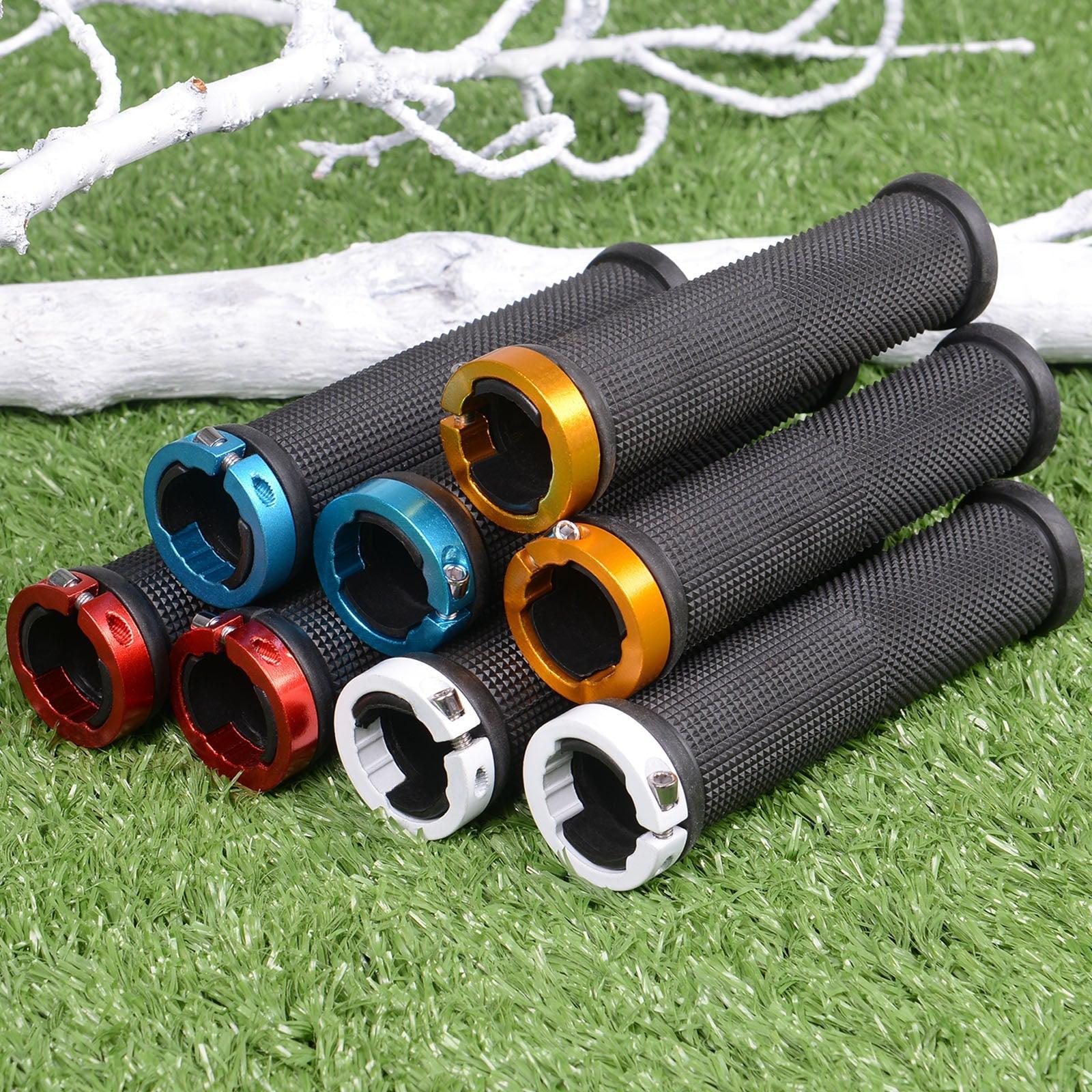 Shockproof Rubber Mountain Bike Grips with Dual Lock-On Rings