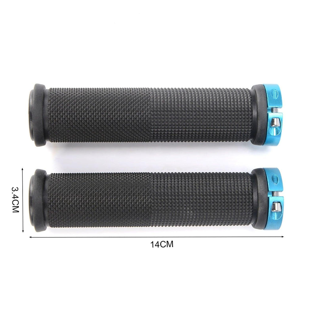 Shockproof Rubber Mountain Bike Grips with Dual Lock-On Rings