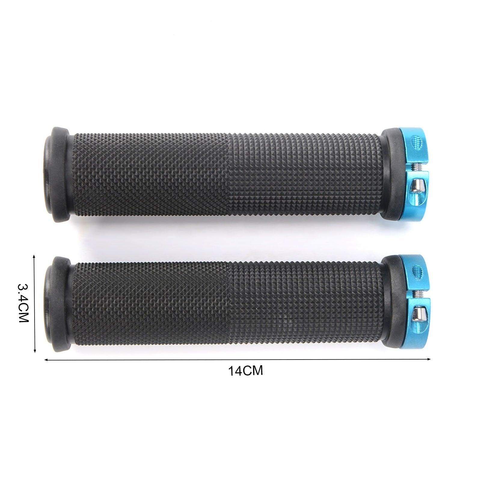 Shockproof Rubber Mountain Bike Grips with Dual Lock-On Rings
