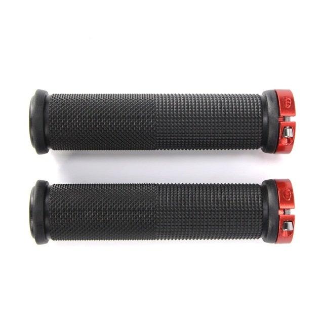 Shockproof Rubber Mountain Bike Grips with Dual Lock-On Rings