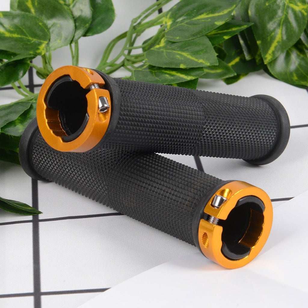 Shockproof Rubber Mountain Bike Grips with Dual Lock-On Rings