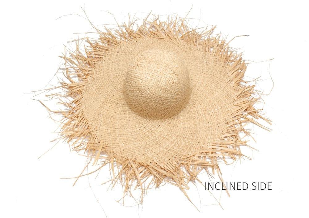 Handmade Vintage Straw Beach Hat with Wide Brim