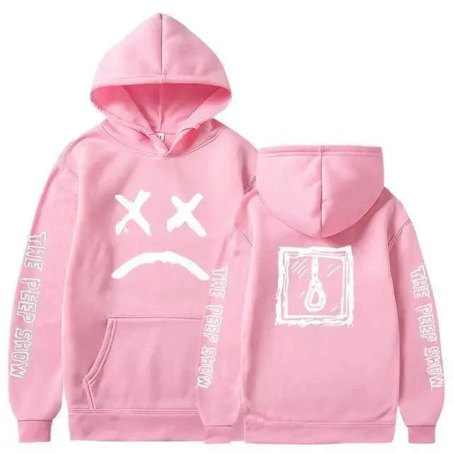 Smiling Face Print Unisex Hoodie Aesthetic Streetwear Pullover