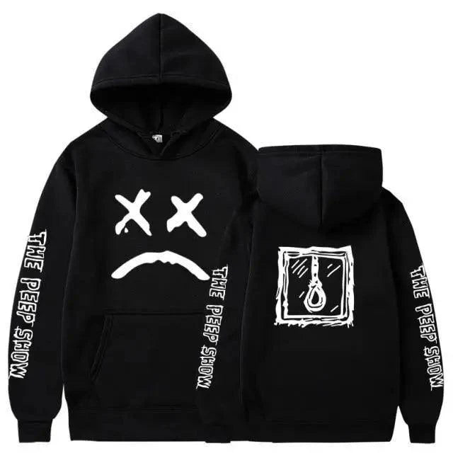 Smiling Face Print Unisex Hoodie Aesthetic Streetwear Pullover