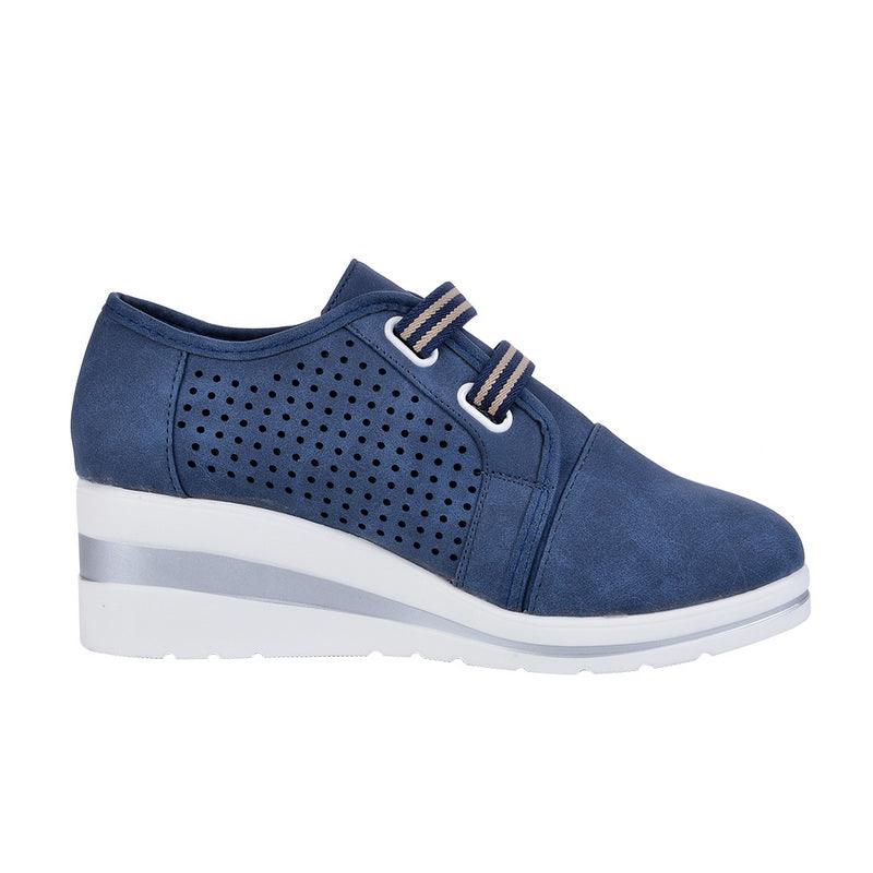 Women's Casual Platform Sneakers, Breathable Leather Walking Shoes