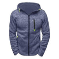 Men's Lightweight Fleece Cardigan Hooded Sweatshirt Athletic Coat