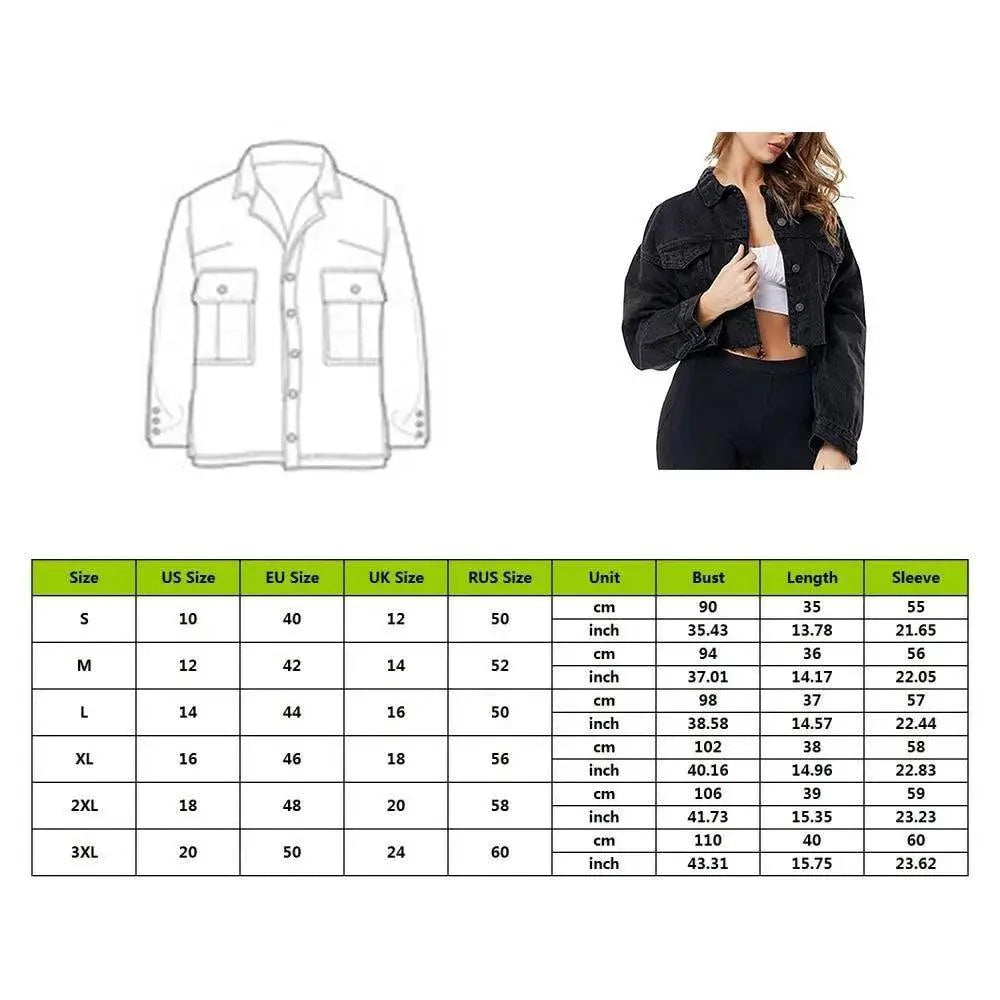 Women's Ripped Denim Jacket with Puff Sleeves Vintage Short Coat
