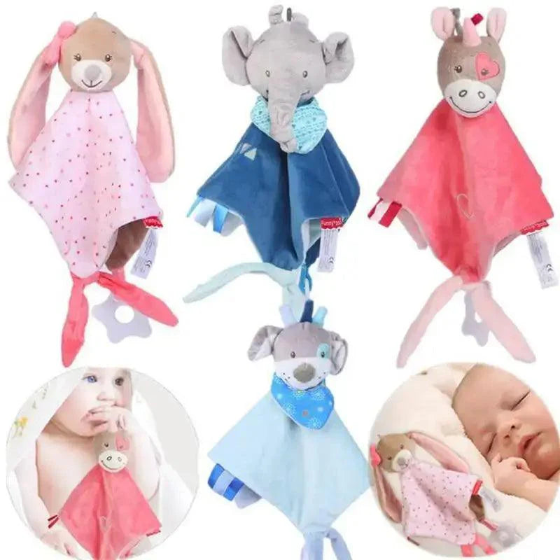 Soft Rabbit Security Blanket & Plush Soothing Toy for Newborns
