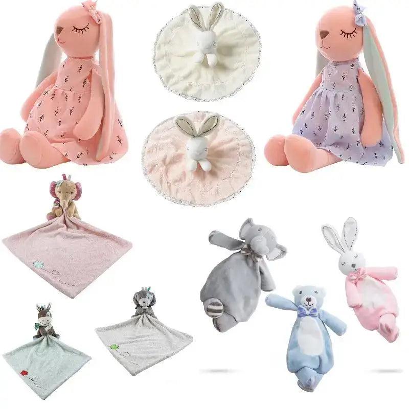 Soft Rabbit Security Blanket & Plush Soothing Toy for Newborns