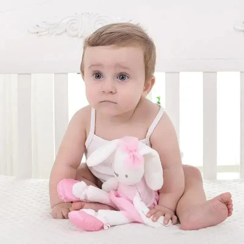 Soft Rabbit Security Blanket & Plush Soothing Toy for Newborns