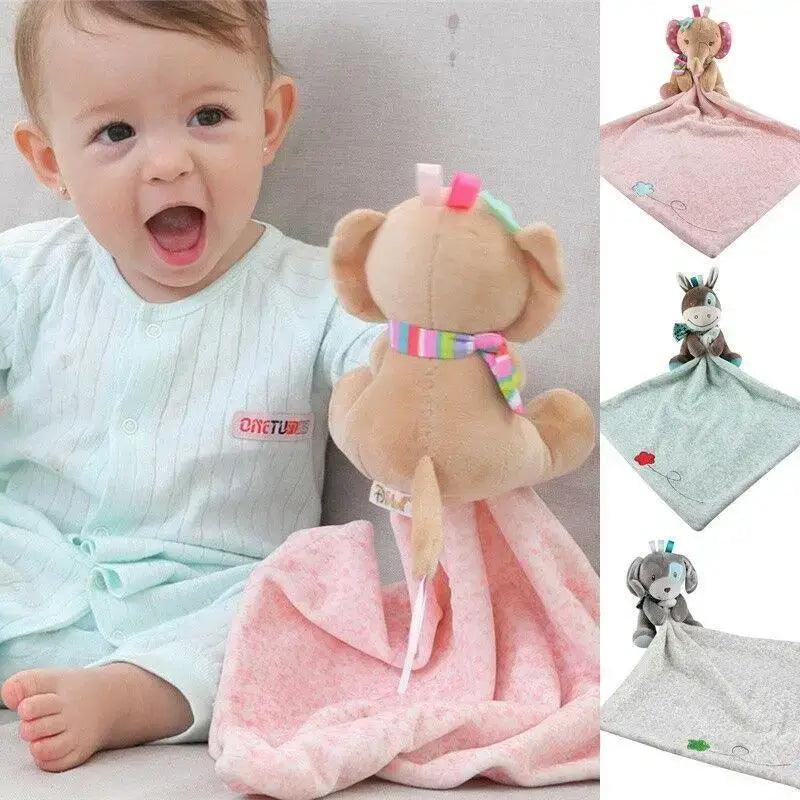 Soft Rabbit Security Blanket & Plush Soothing Toy for Newborns