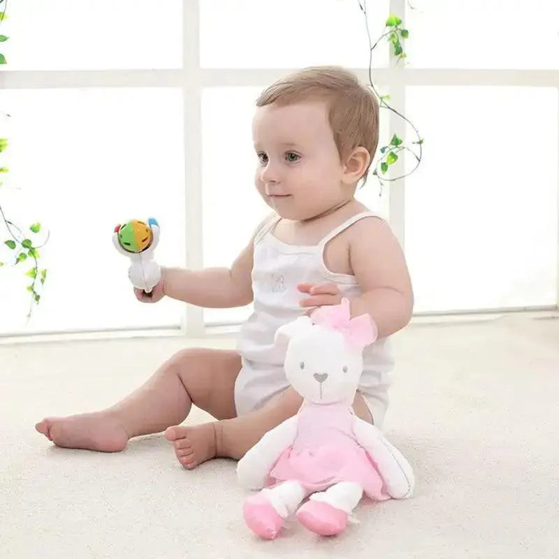 Soft Rabbit Security Blanket & Plush Soothing Toy for Newborns