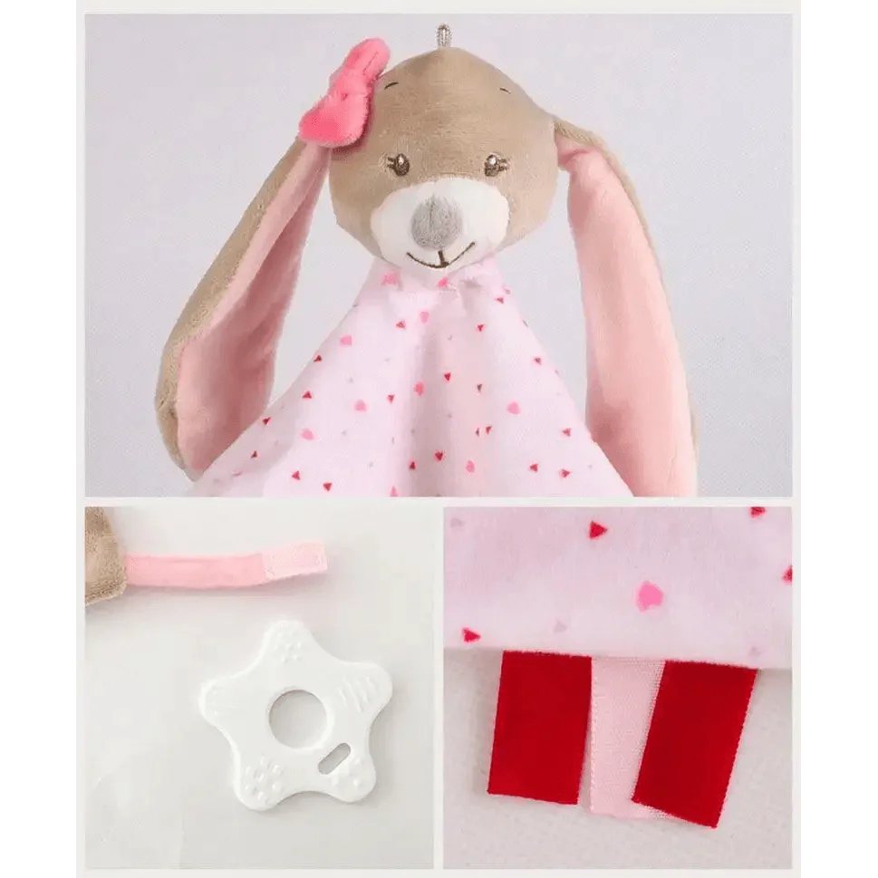Soft Rabbit Security Blanket & Plush Soothing Toy for Newborns