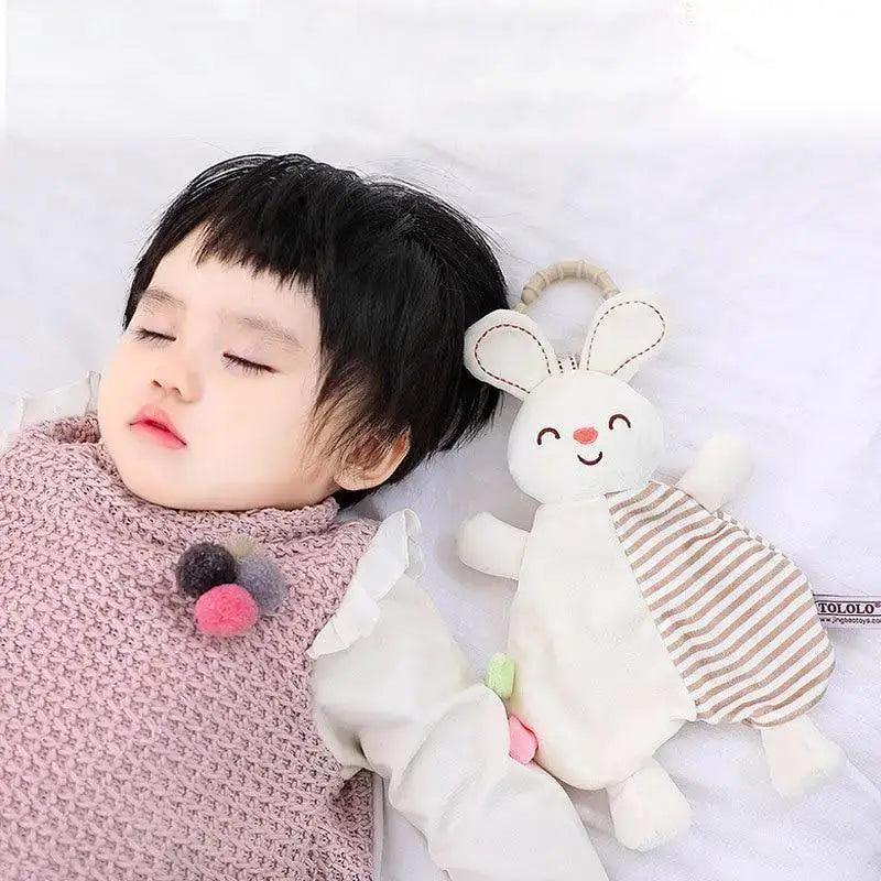 Soft Rabbit Security Blanket & Plush Soothing Toy for Newborns