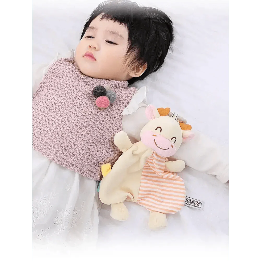 Soft Rabbit Security Blanket & Plush Soothing Toy for Newborns