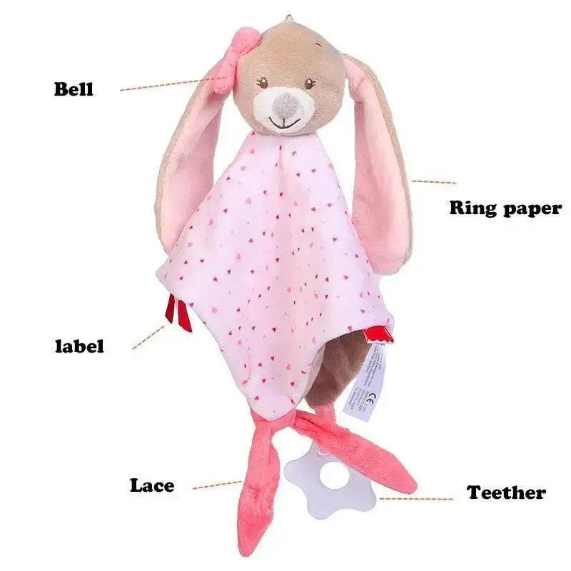 Soft Rabbit Security Blanket & Plush Soothing Toy for Newborns