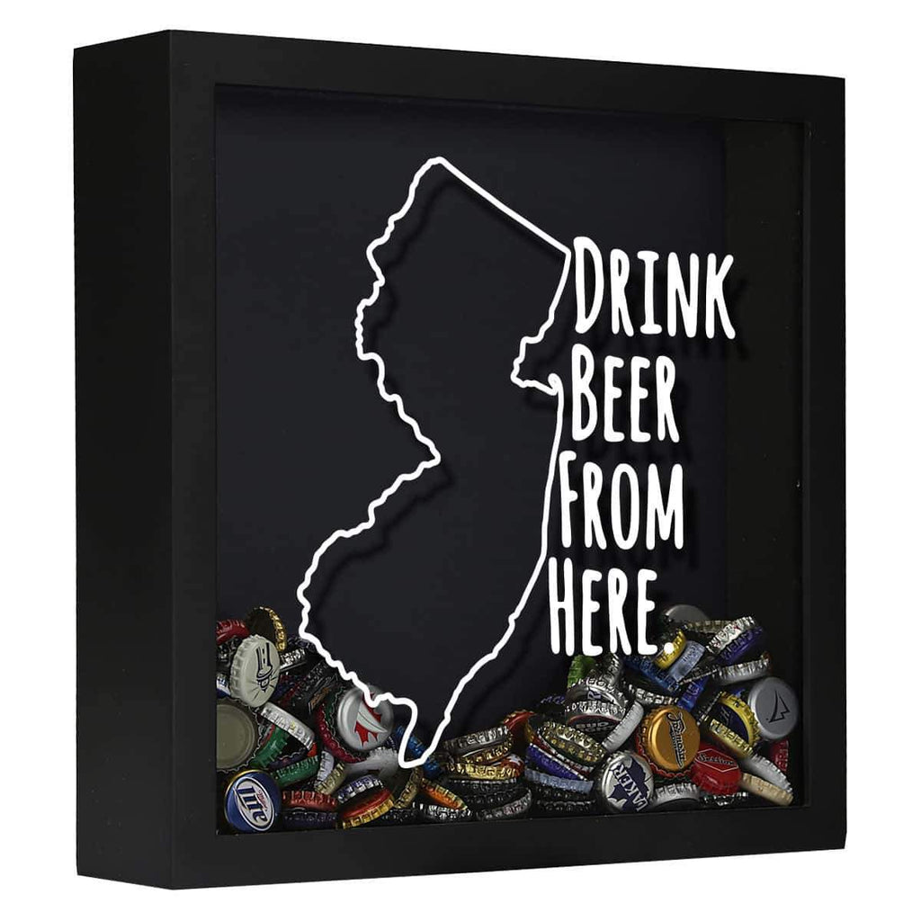 New Jersey Drink Beer From Here Beer Cap Shadow Box