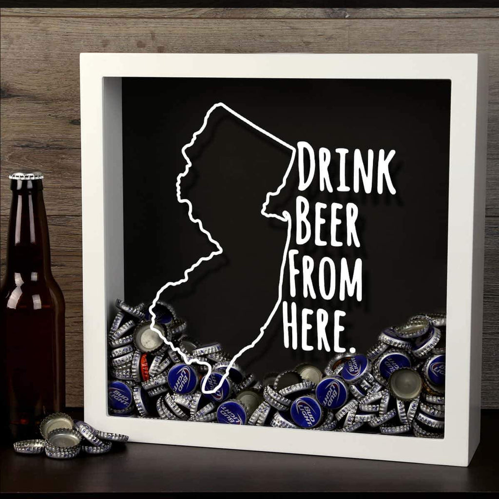 New Jersey Drink Beer From Here Beer Cap Shadow Box