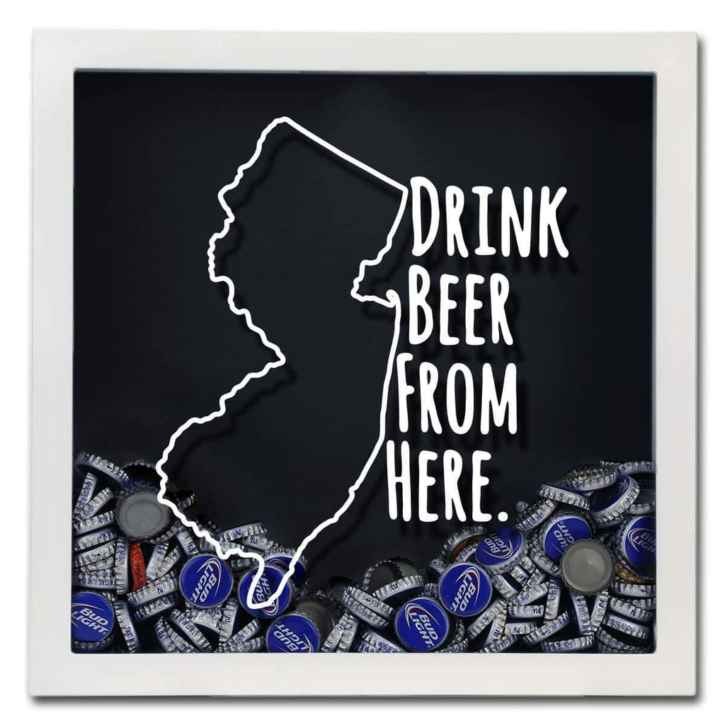 New Jersey Drink Beer From Here Beer Cap Shadow Box