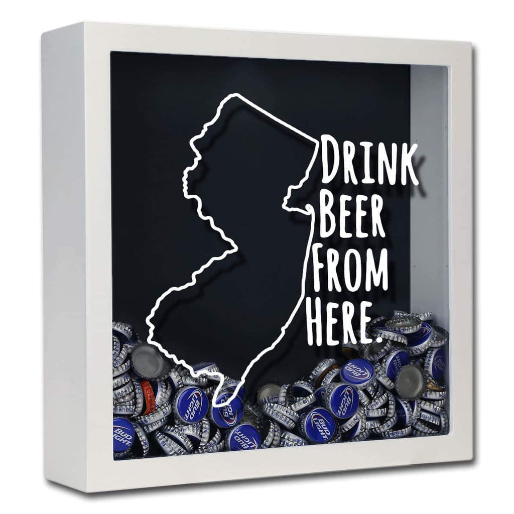 New Jersey Drink Beer From Here Beer Cap Shadow Box