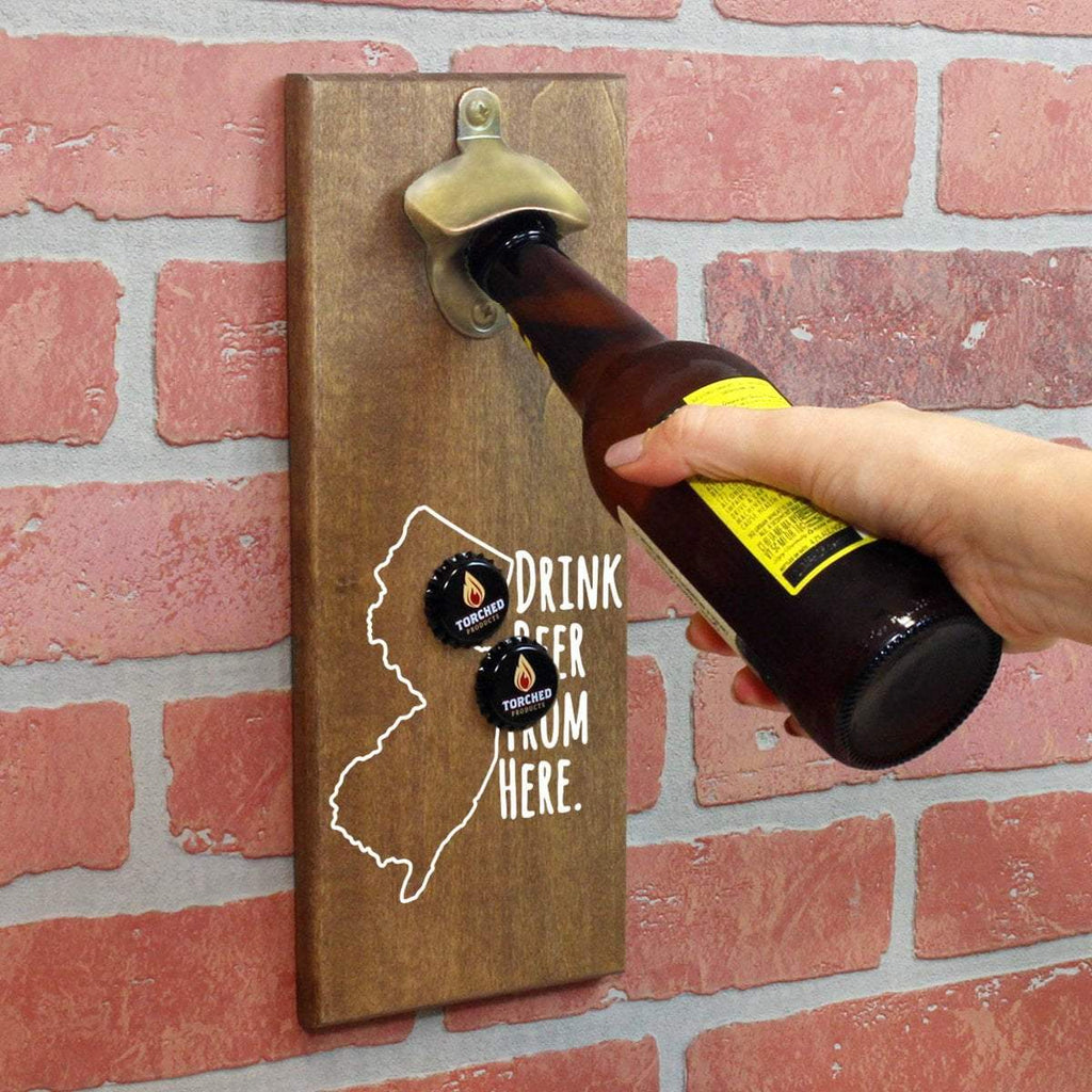 New Jersey Drink Beer From Here Cap Catching Magnetic Bottle Opener
