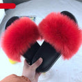 Luxury Plush Faux Fur Slippers with Anti-Slip Soles for Women