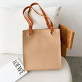Large Retro Leather Shoulder Bag: Classic Elegant Shopper Tote