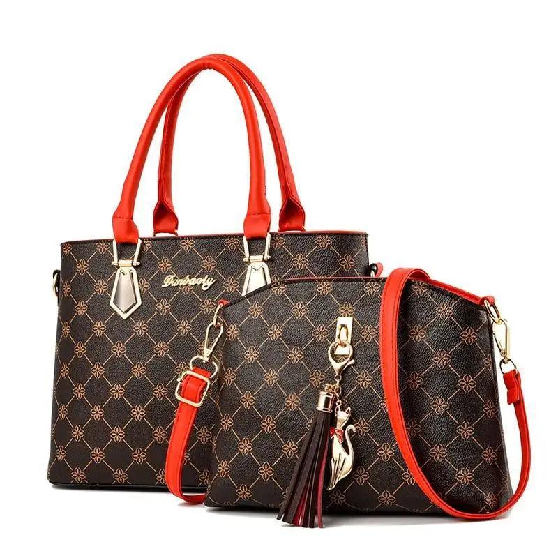 Luxury 2-Piece Leather Handbag Set for Women and Girls