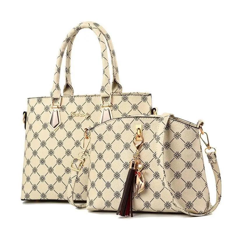 Luxury 2-Piece Leather Handbag Set for Women and Girls