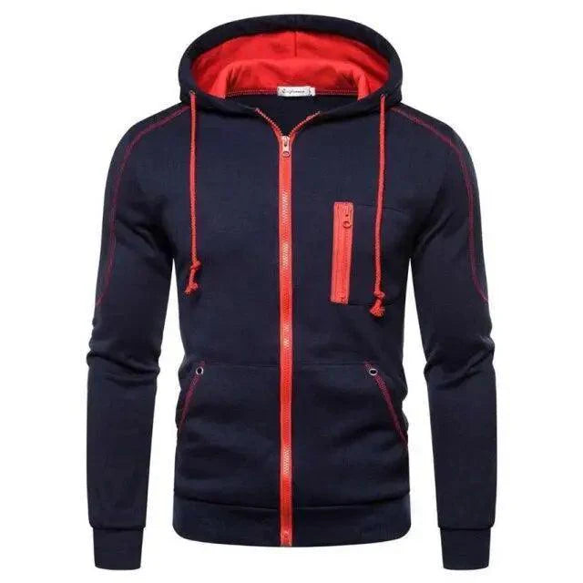 Men's Lightweight Athletic Fleece Hooded Jacket Performance Wear