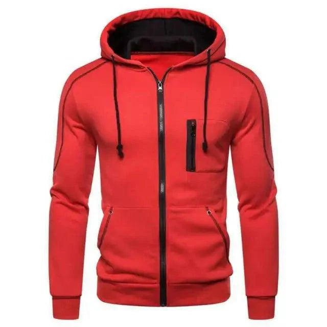 Men's Lightweight Athletic Fleece Hooded Jacket Performance Wear