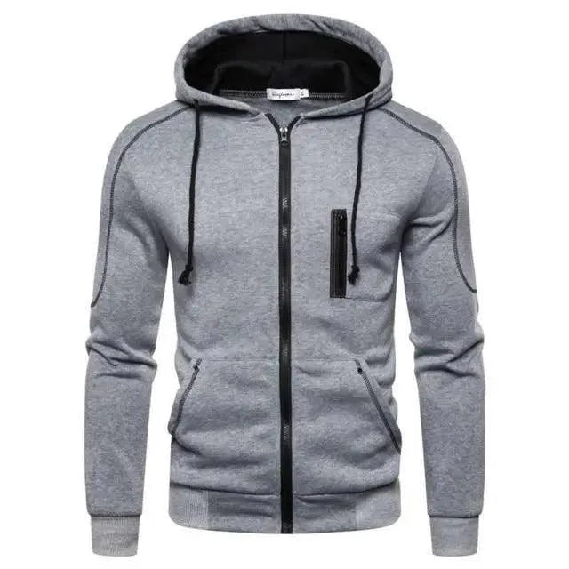 Men's Lightweight Athletic Fleece Hooded Jacket Performance Wear
