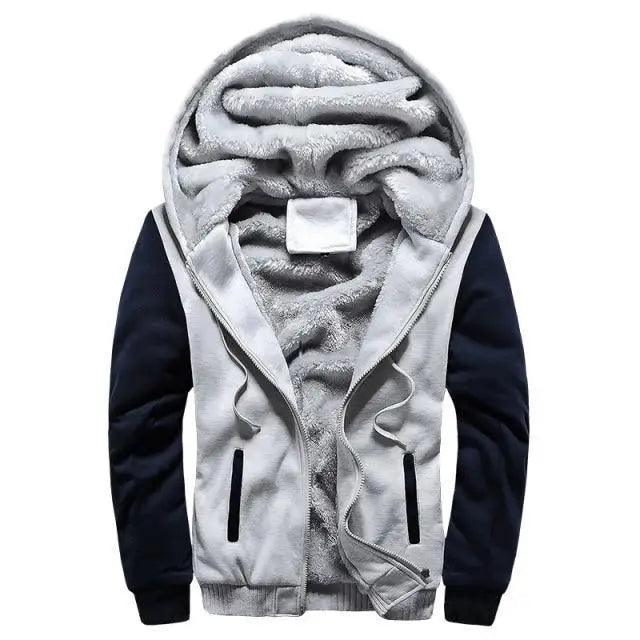 Men's Thick Fleece Lined Hoodie with Pockets Winter Sportswear