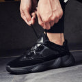 Men's Breathable Mesh Running Sneakers - Luxury Black White Shoes
