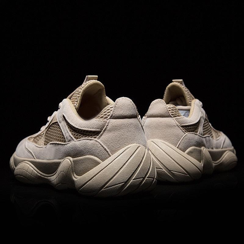 Men's Breathable Mesh Running Sneakers - Luxury Black White Shoes